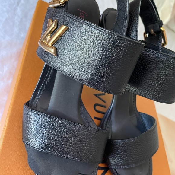 Louis Vuitton Black Block Heels, Size 34.5 - Picture 11 of 13